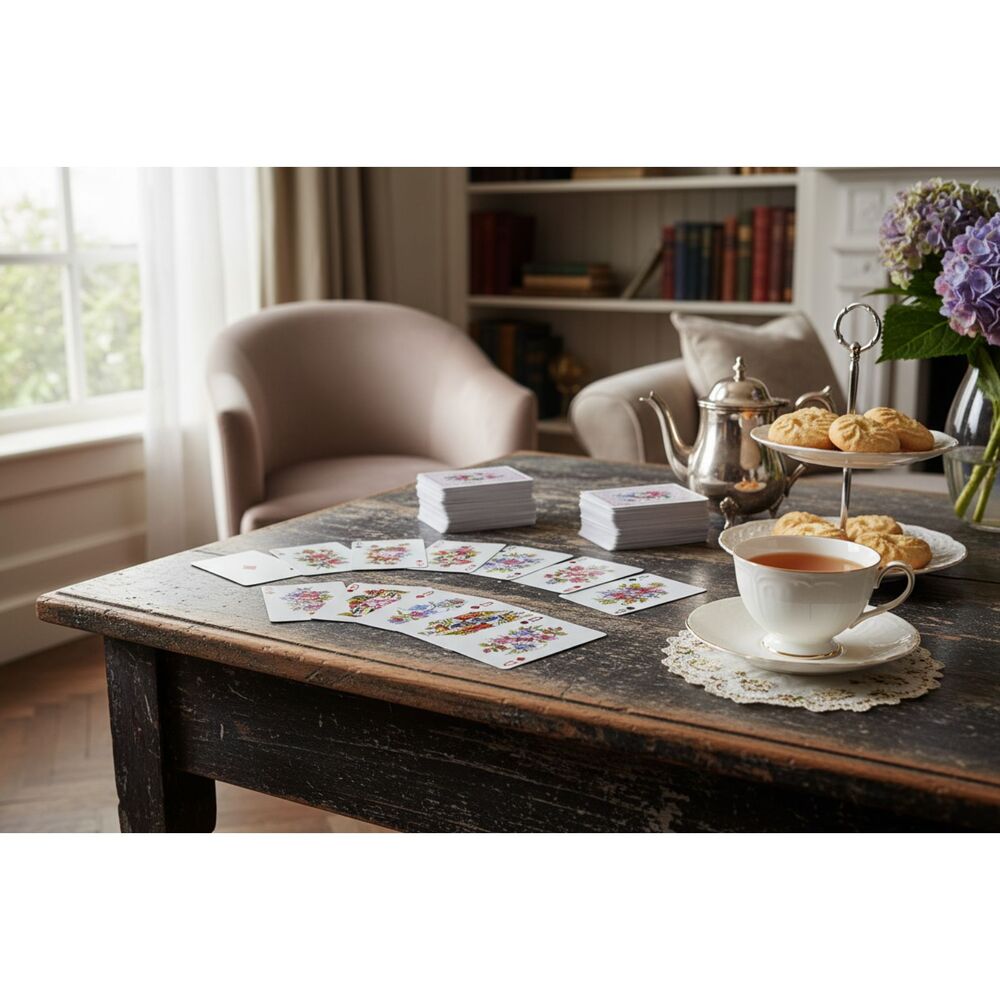 Waverly Samsara Double Deck Playing Cards Jumbo Index Magnetic Box Floral